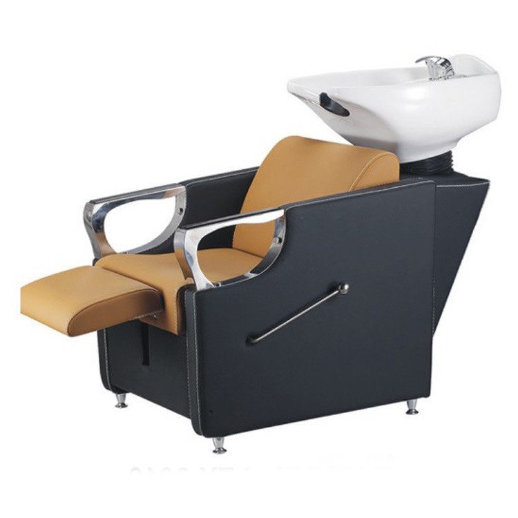 Kisen Cheap Modern Salon Furniture Black Shampoo Chair Bed For Barber Shop Use Ready to Ship