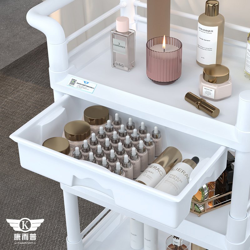 New custom beauty salon equipment Professional cart ABS Plastic spa Facial beauty White gray factory wholesale cart