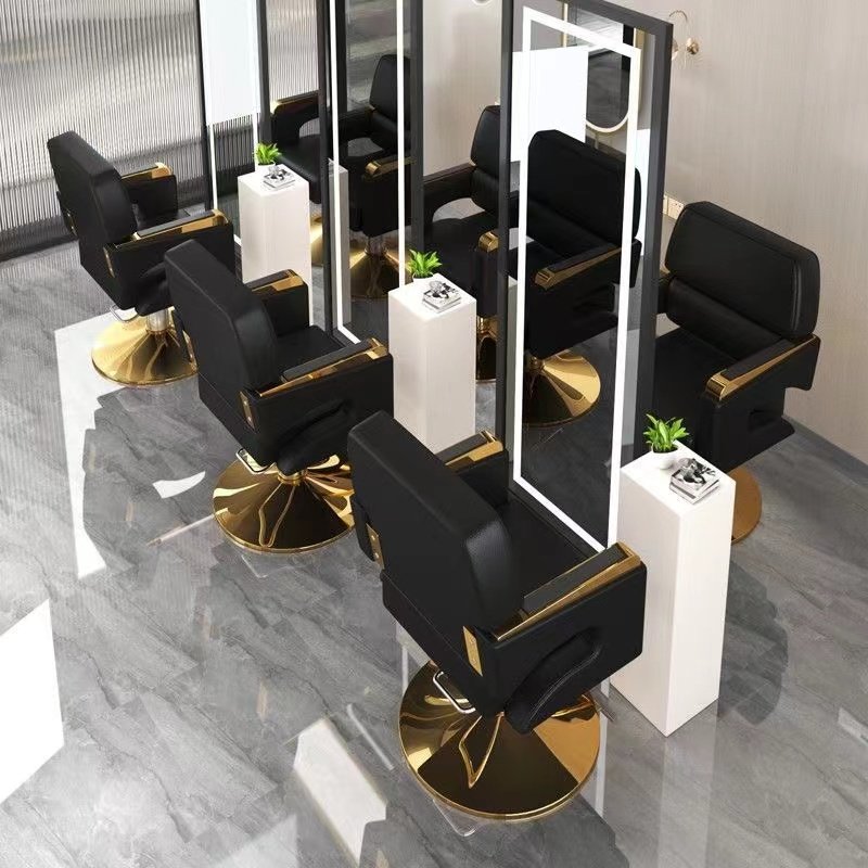 High-end Rotating and Lifting Armchair for Men's Barber Seat in Hair Salon