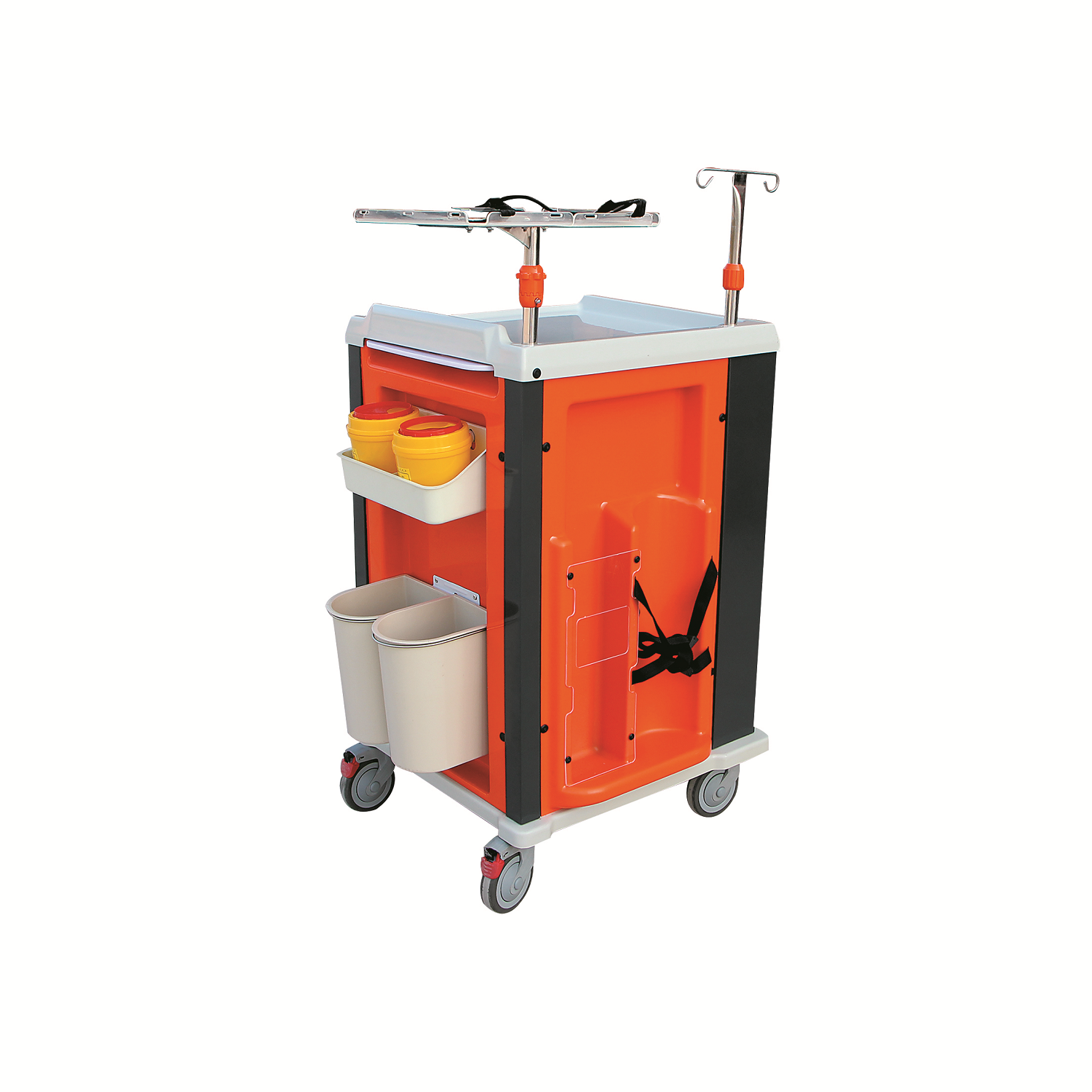 Luxurious Emergency Trolley Hospital Italy Movable ABS Mobile Plastic Emergency Medical Crash Trolley Cart