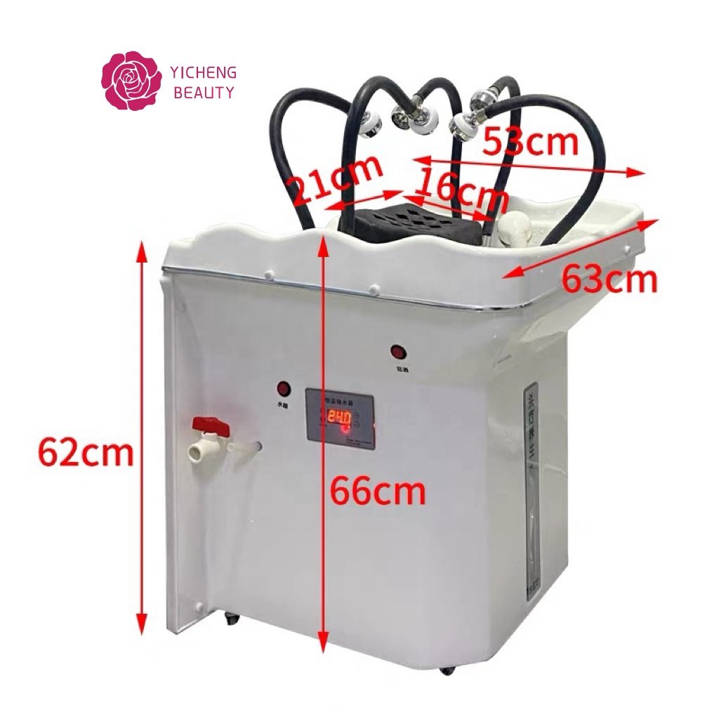 Yicheng beauty New style spa furniture mobile hair wash shampoo basin Portable Shampoo Basin Accessories With Heater Good