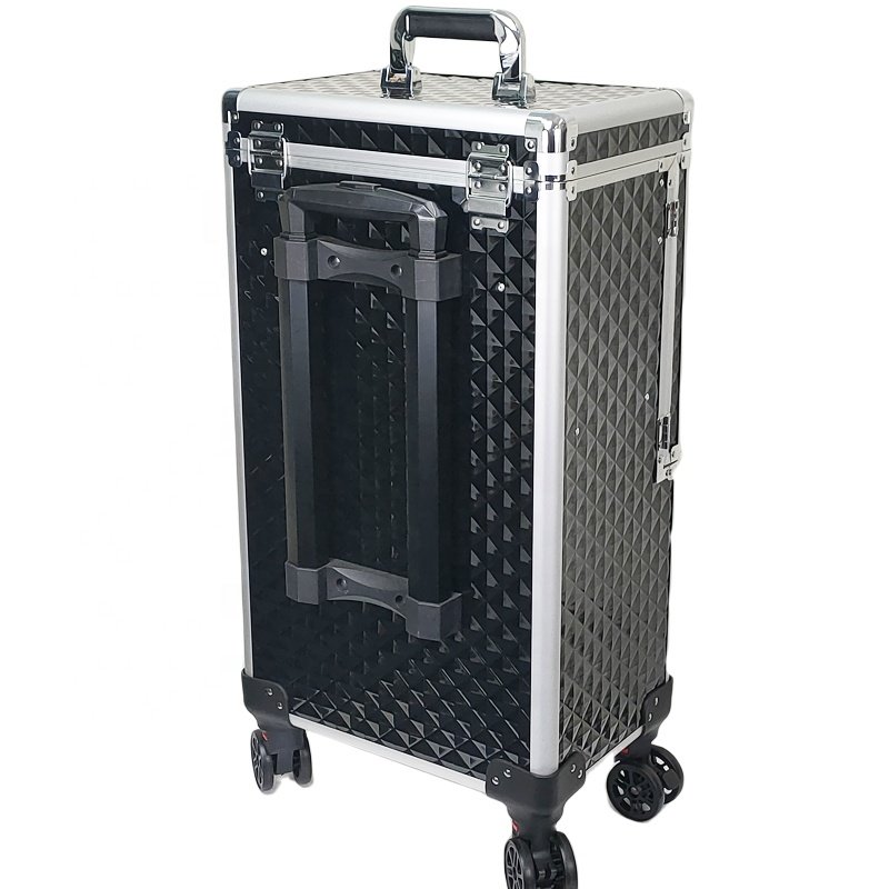 New design professional makeup trolley case Rolling makeup train case hair stylist Salon Barber Case for Nail Tech Hairstylist