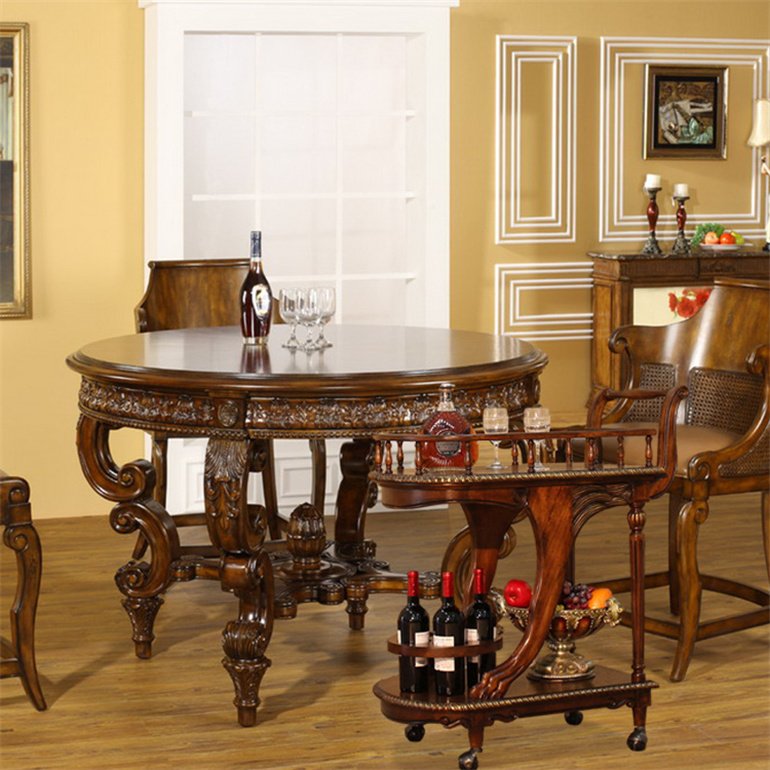 Restaurant Food Service Trolley Commercial Prices 4 Wheel Solid Wooden Tea Kitchen Food Serving Trolley