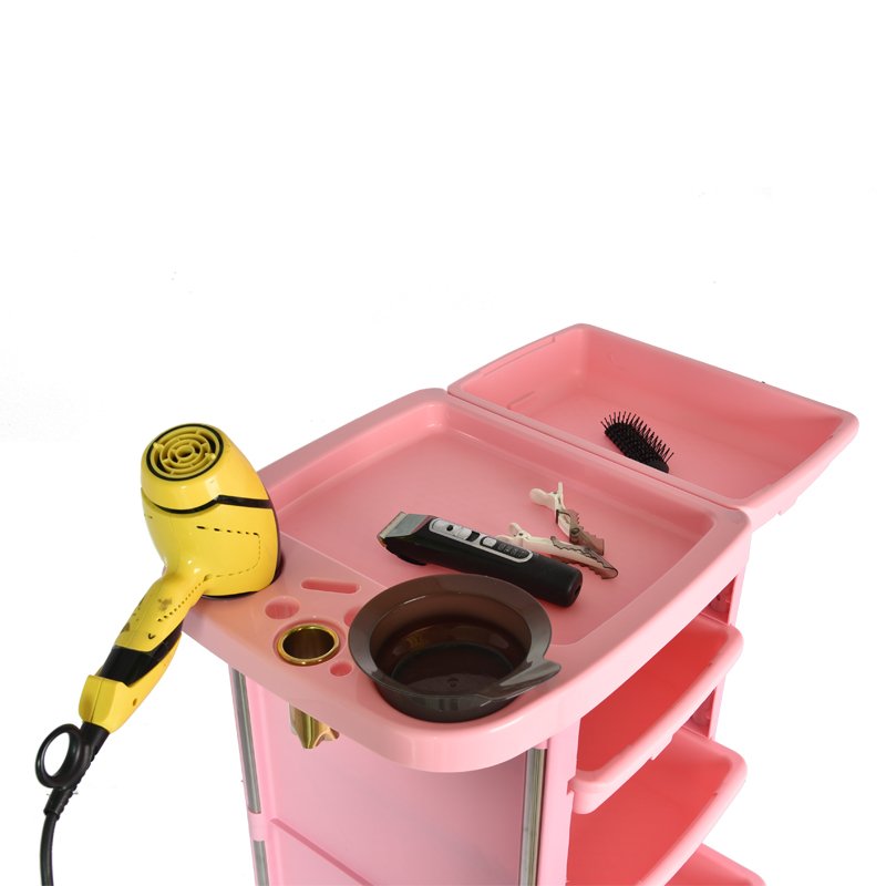 Pink Rolling Tray Salon SPA Trolley Cart for Tattoo & Beauty Equipment Storage for Home Living Room or Kitchen Use