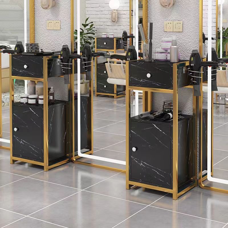 Latest Design Salon Furniture Gold Salon Trolley Removable Beauty Trolley Makeup Storage Trolley
