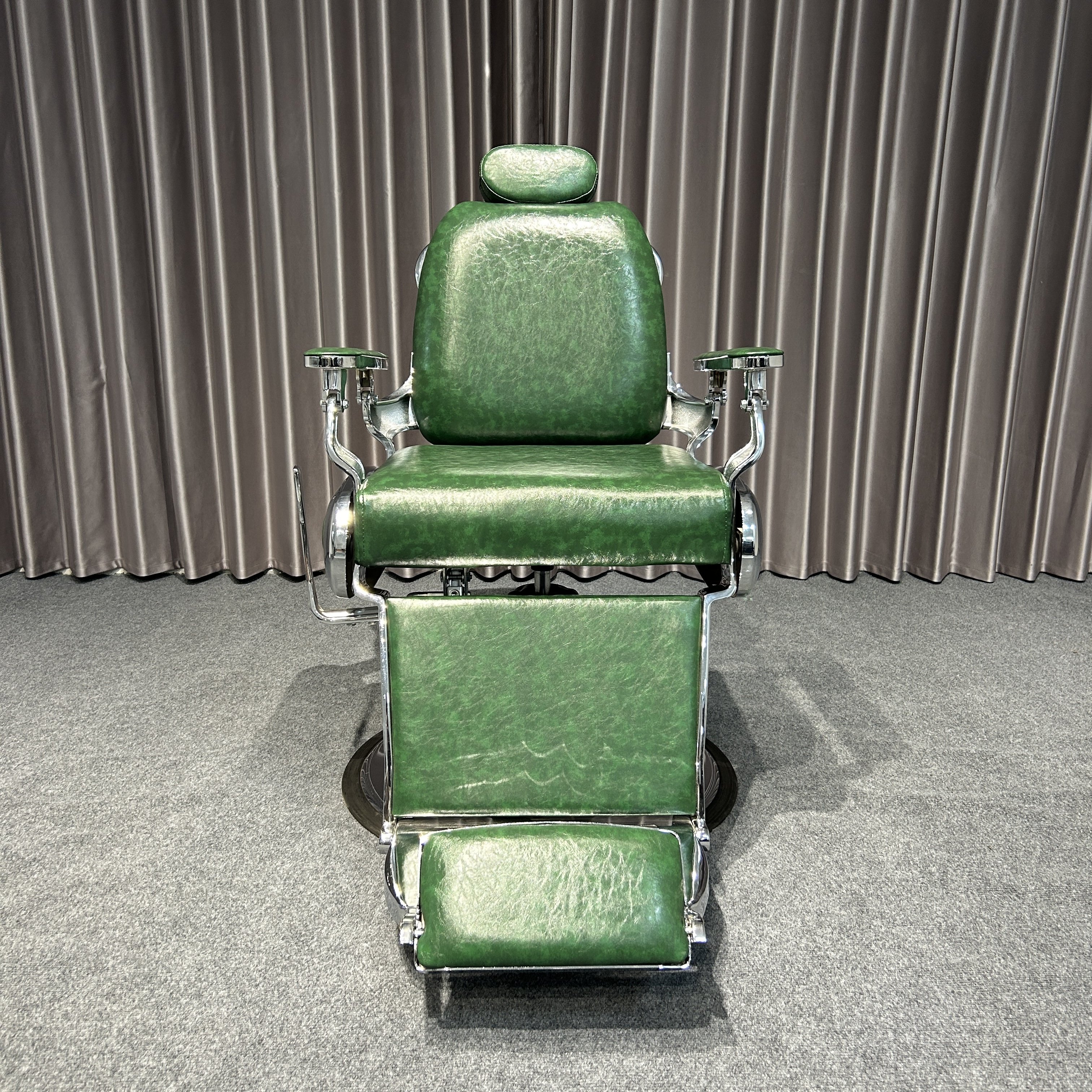 Barber Shop Furniture Barber Chair Green Adjustable Metal Salon Barber Chair