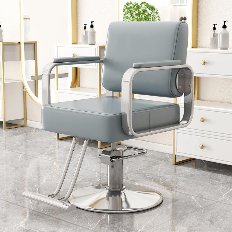 Hot Selling High-End Hair Salon Furniture Barber Chair Can Rotate And Lift Stainless Steel Base Armchair