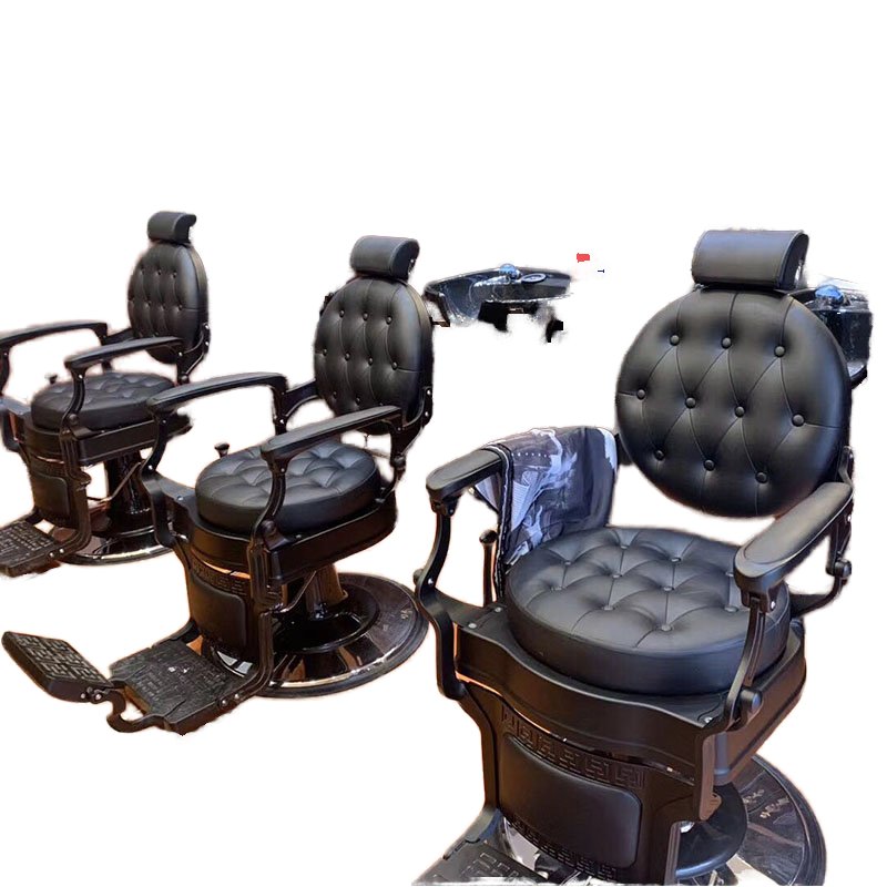 High-End 1-Piece Set of Modern Fabric Barber Chairs for Home and Salon Commercial Furniture with Leather Finish