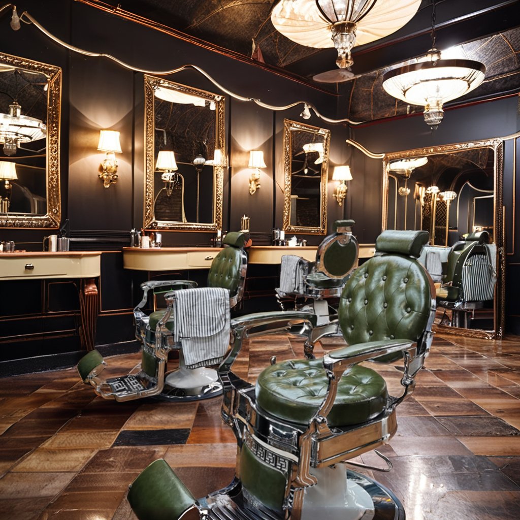 High-End 1-Piece Set of Modern Fabric Barber Chairs for Home and Salon Commercial Furniture with Leather Finish