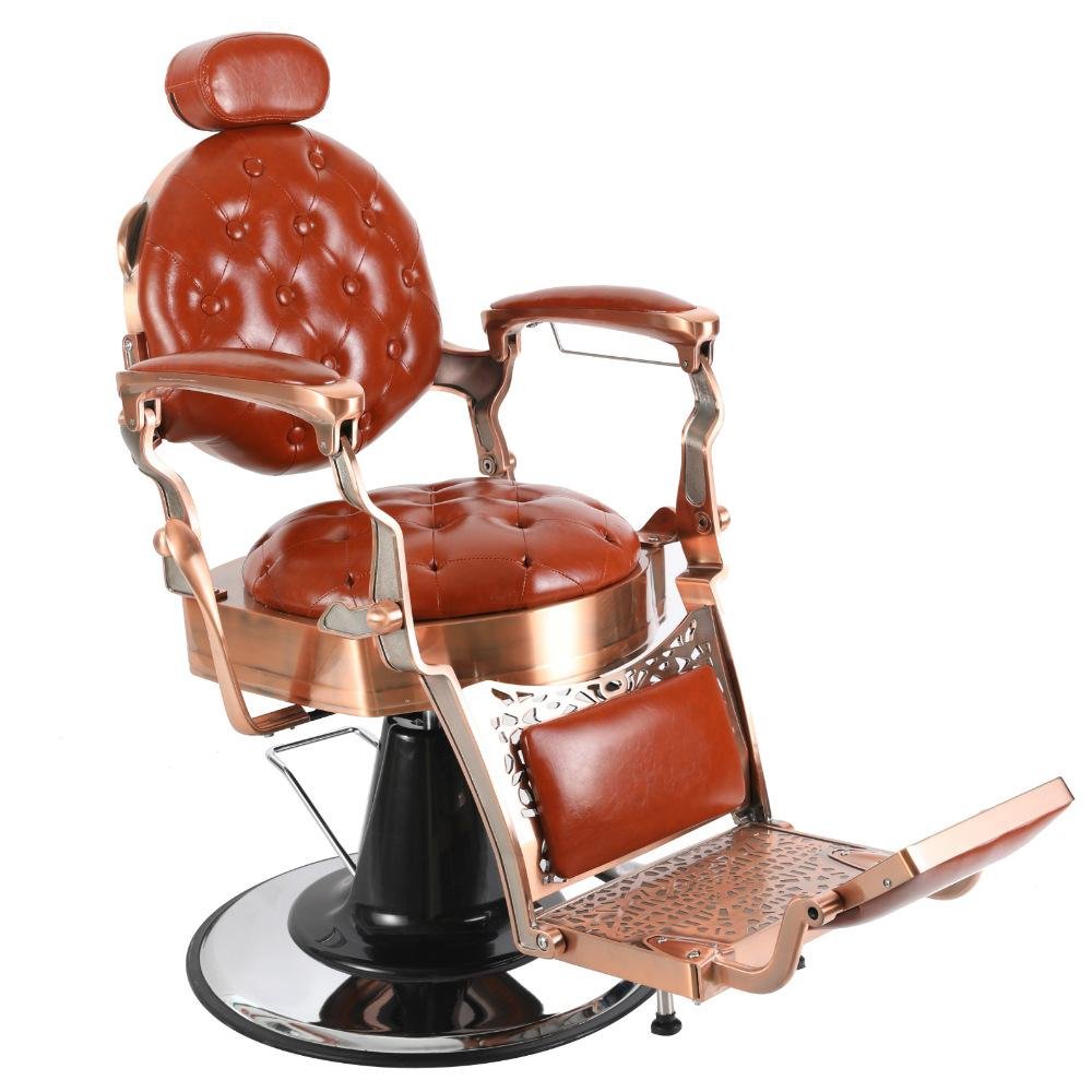 Retro style adjustable aluminum alloy barber chair hairdressing chair reclining beauty chair