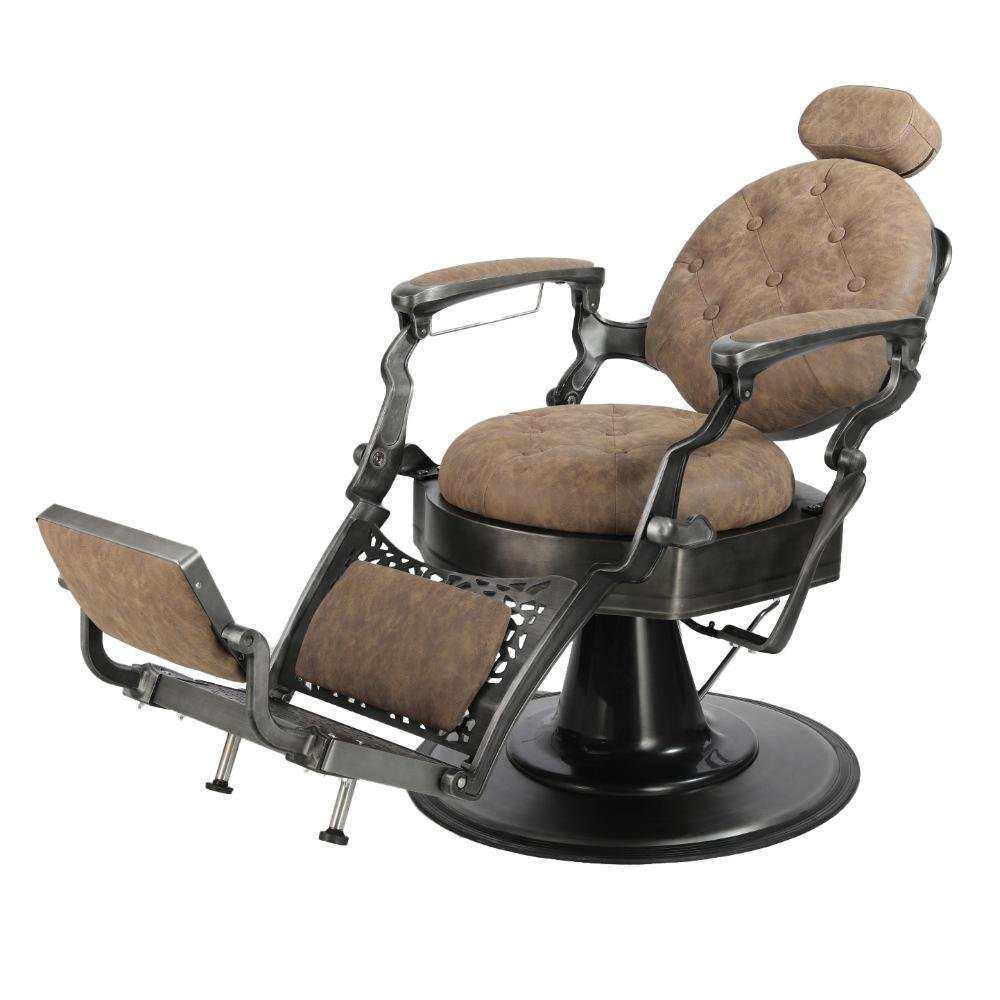Retro style adjustable aluminum alloy barber chair hairdressing chair reclining beauty chair