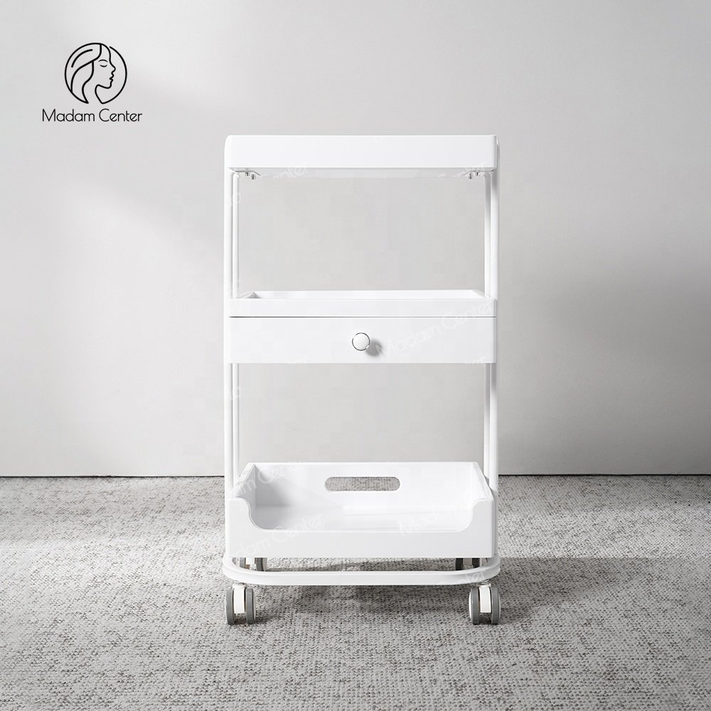 Madamcenter Hair Beauty Salon Furniture Nail Pedicure Manicure Trolley Beauty Salon Trolley Cart With Wheels Drawers