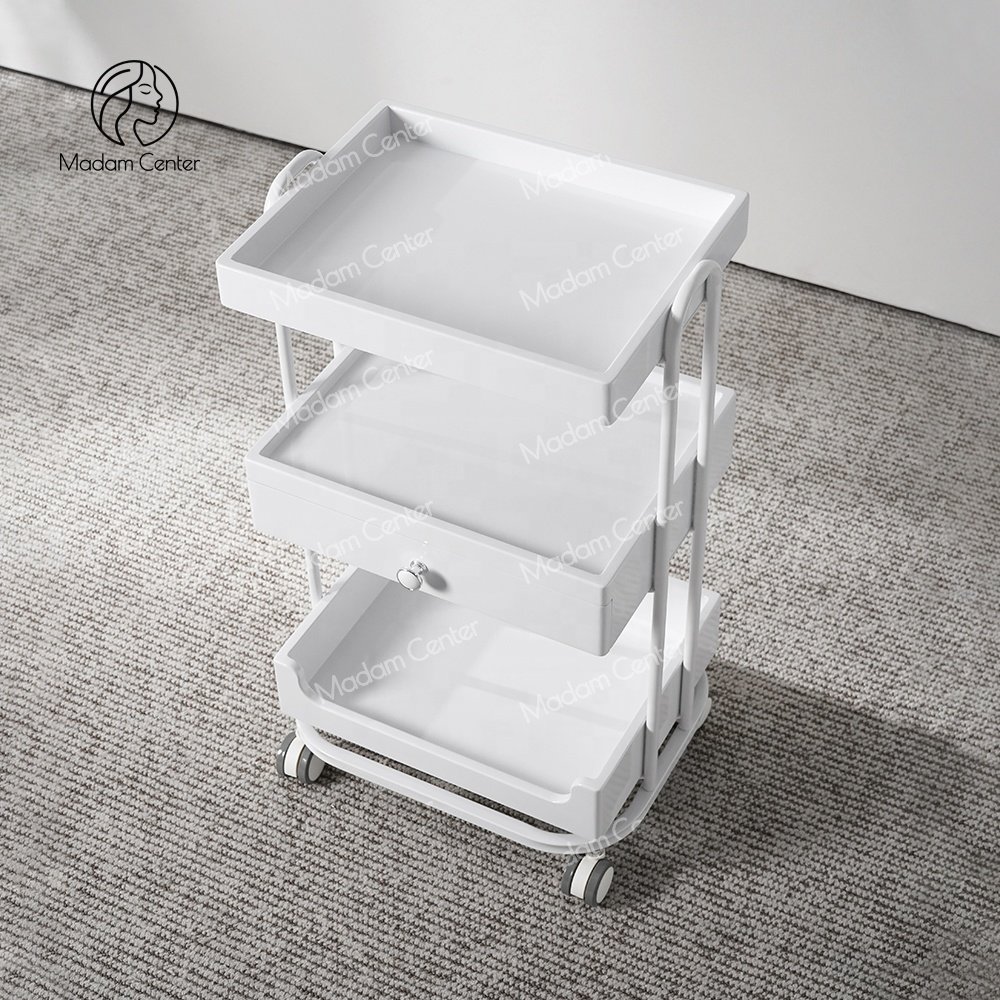 Madamcenter Hair Beauty Salon Furniture Nail Pedicure Manicure Trolley Beauty Salon Trolley Cart With Wheels Drawers