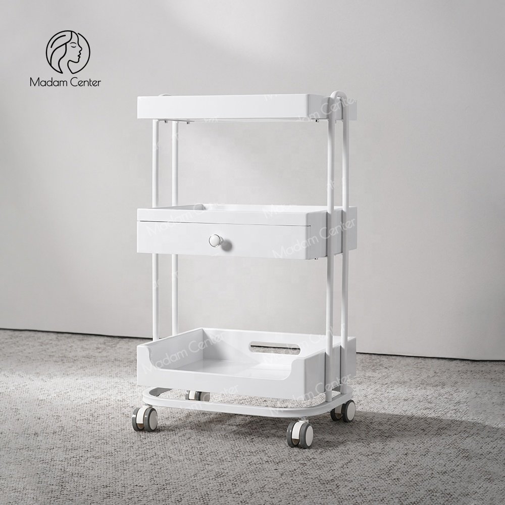 Madamcenter Hair Beauty Salon Furniture Nail Pedicure Manicure Trolley Beauty Salon Trolley Cart With Wheels Drawers