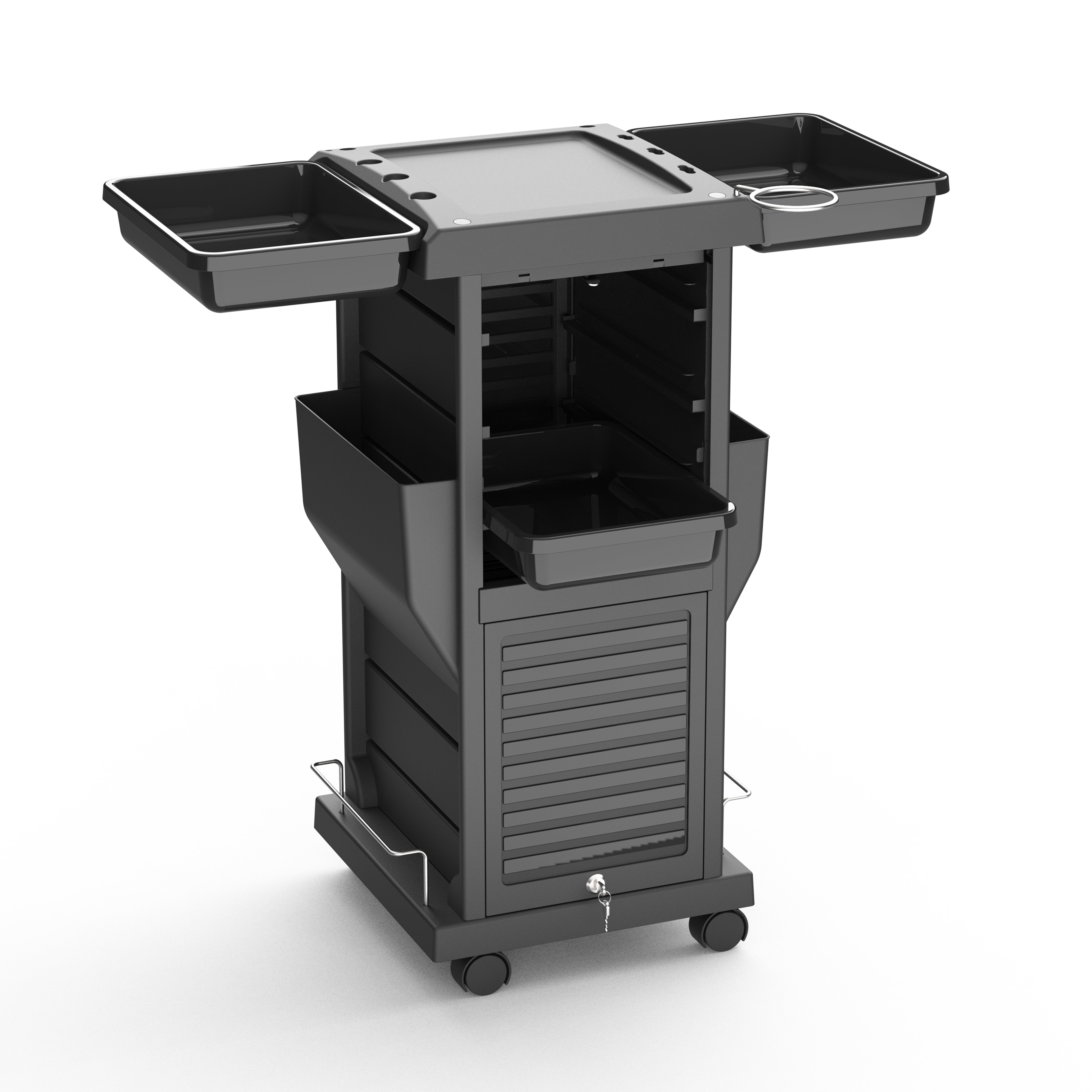 White Lockable Hair Salon Trolley equipment
