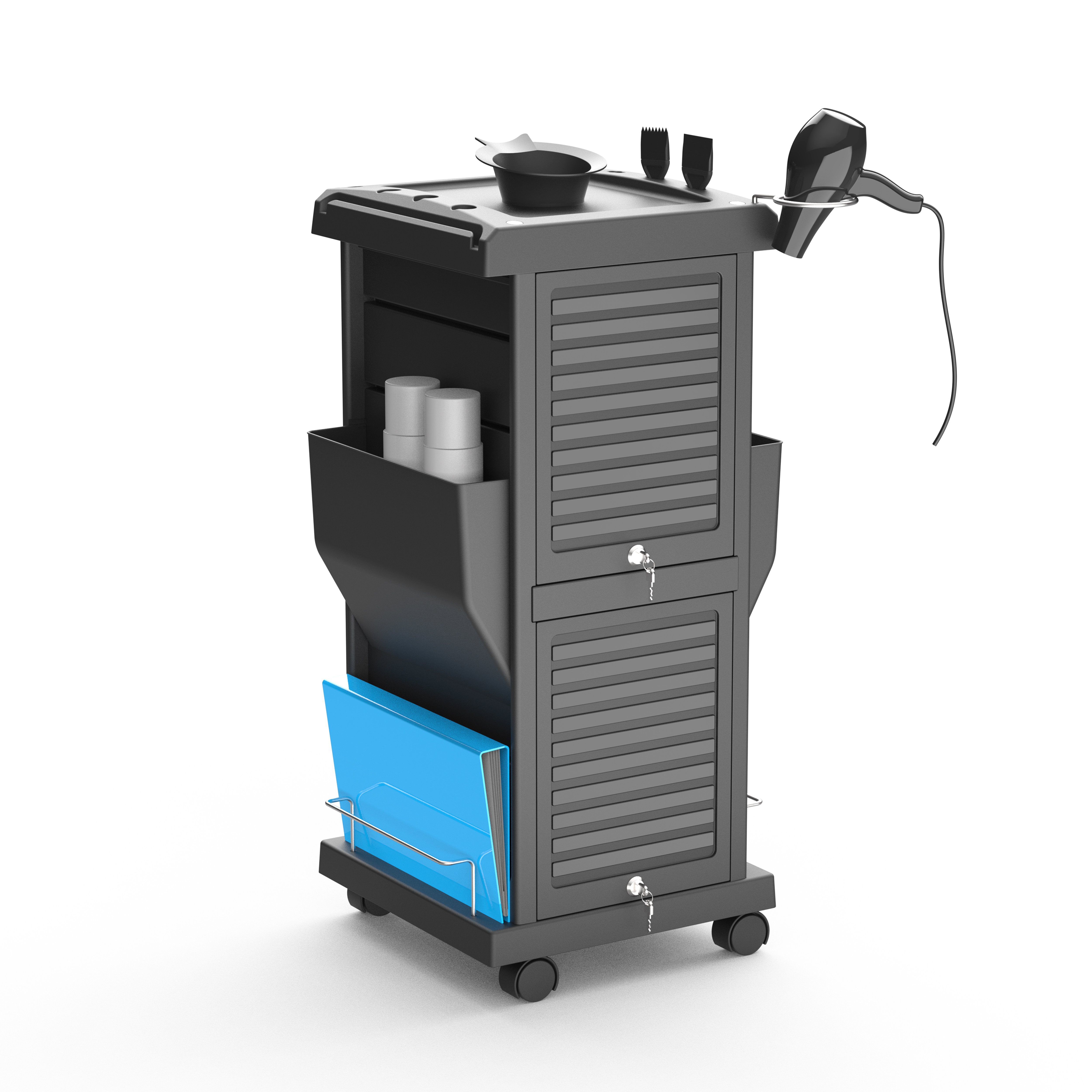 White Lockable Hair Salon Trolley equipment