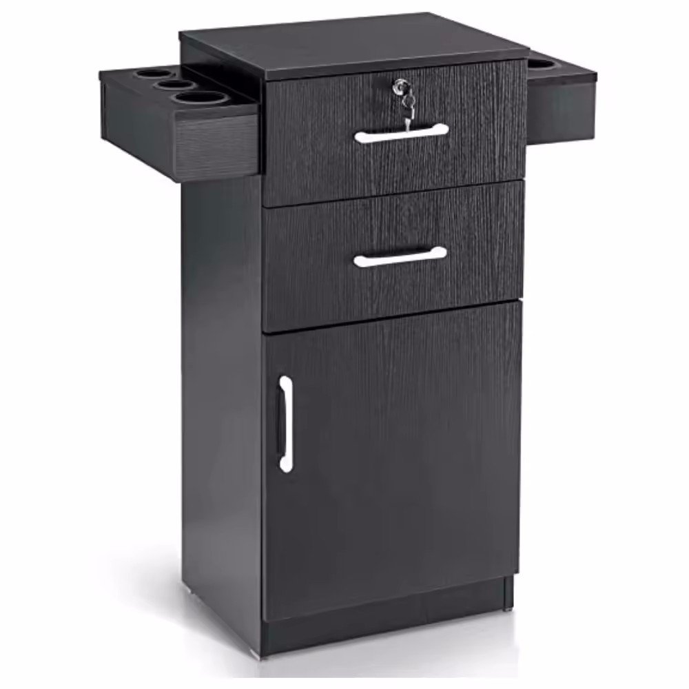 Wholesale Wood Barbershop trolleys Super Premium Beauty trolleys with hair dryer holes MDF Wood beauty salon equipment