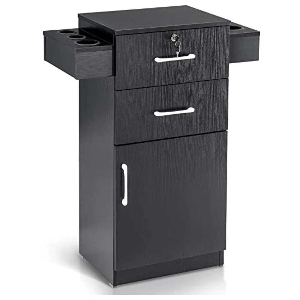 Wholesale Wood Barbershop trolleys Super Premium Beauty trolleys with hair dryer holes MDF Wood beauty salon equipment