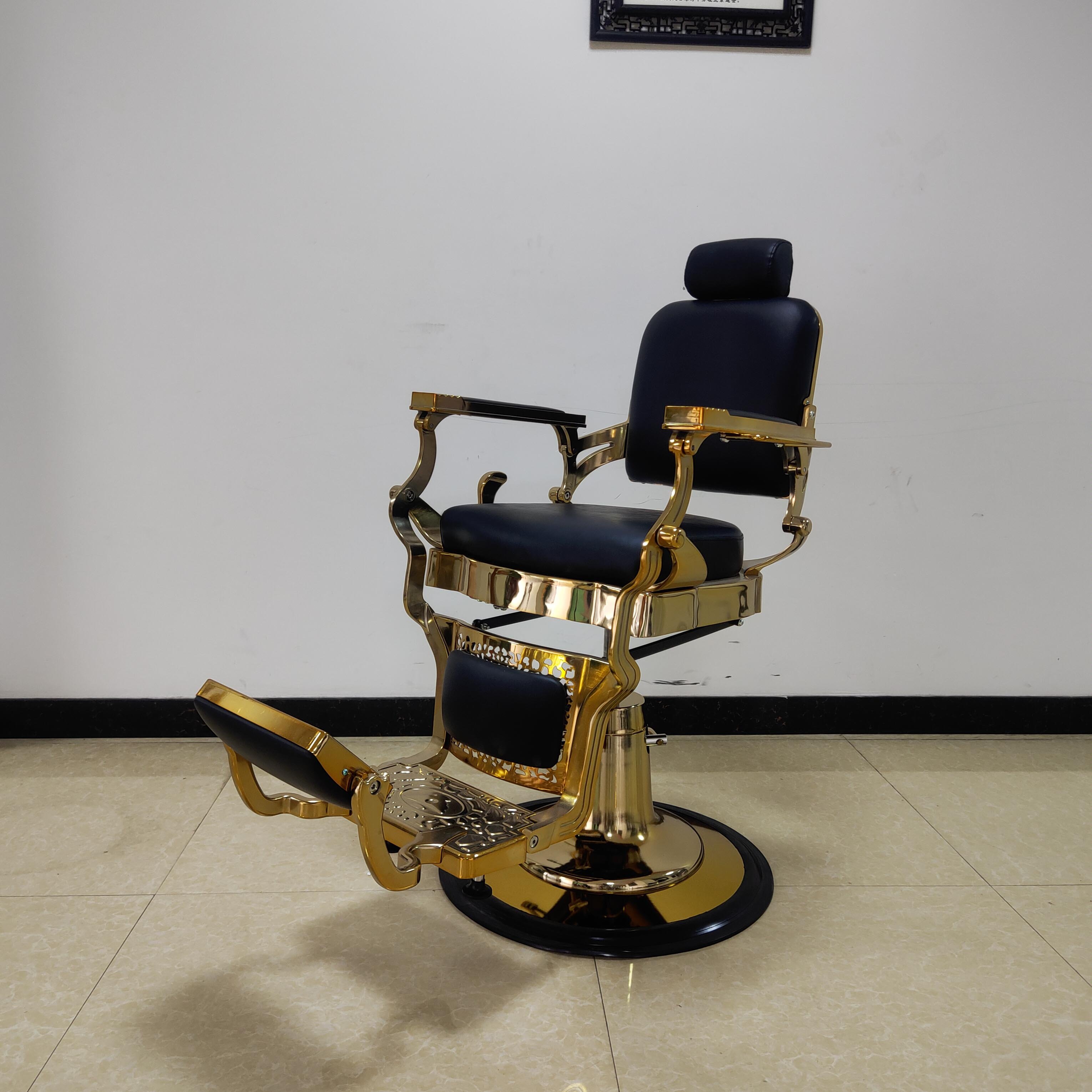 Factory best-selling classic barber chairs, hair salons, metal chairs, hydraulic recliner chairs