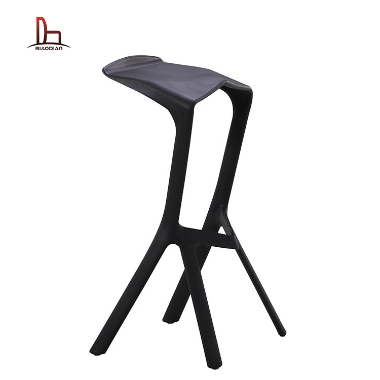 Factory Bar Furniture Modern Indoor Outdoor Stackable Black High Bar Stool Club Mini Polypropylene PP Plastic Bar Chair