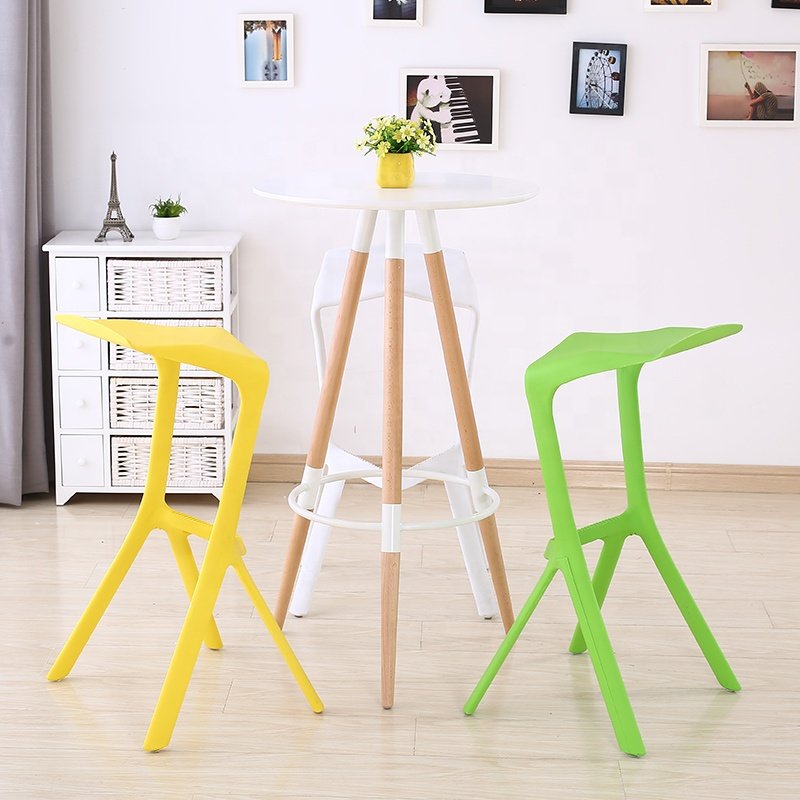 Factory Bar Furniture Modern Indoor Outdoor Stackable Black High Bar Stool Club Mini Polypropylene PP Plastic Bar Chair