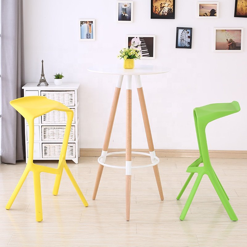 Factory Bar Furniture Modern Indoor Outdoor Stackable Black High Bar Stool Club Mini Polypropylene PP Plastic Bar Chair