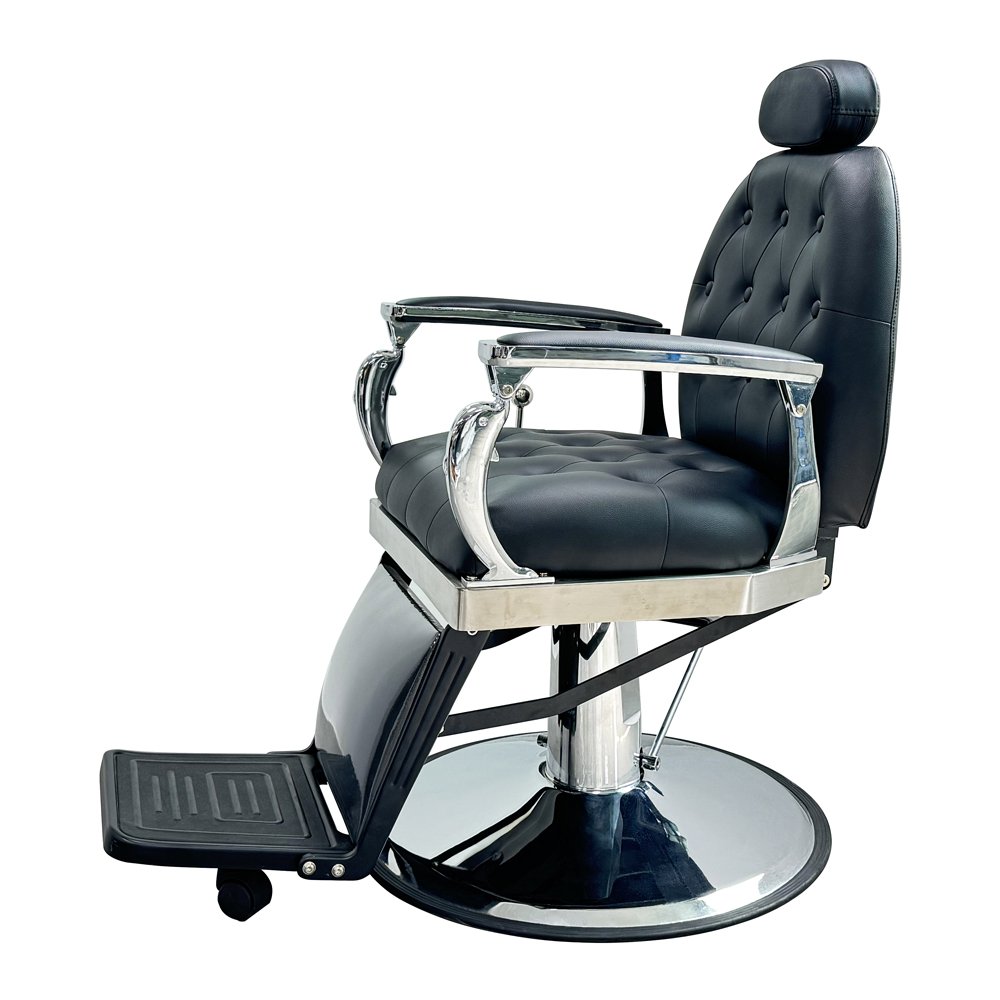 Barber chairs for men black vintage retractable backrest hair cutting chairs hydraulic pump barber chairs