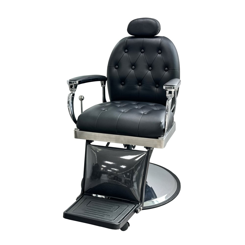 Barber chairs for men black vintage retractable backrest hair cutting chairs hydraulic pump barber chairs