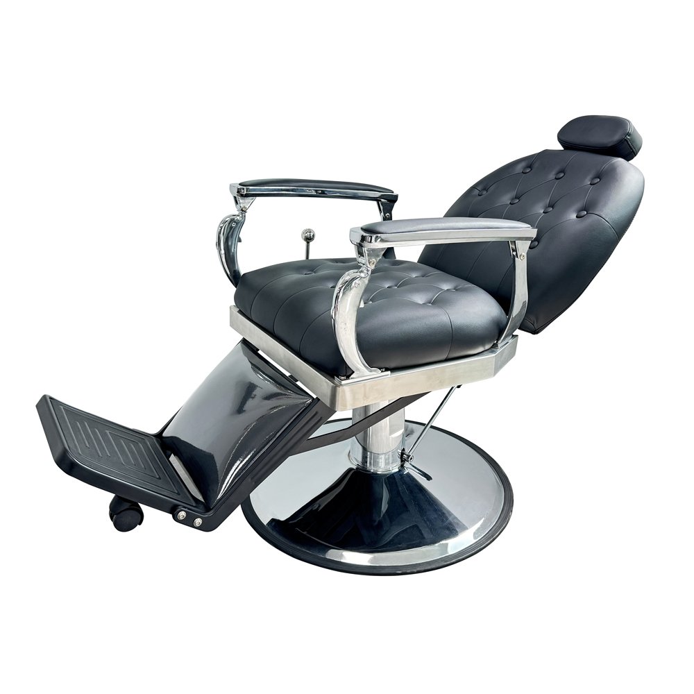 Barber chairs for men black vintage retractable backrest hair cutting chairs hydraulic pump barber chairs