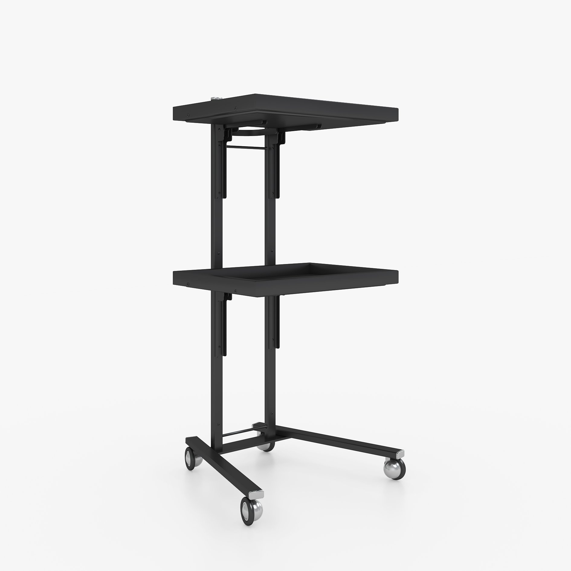Hot sell barber shop 4 wheel design steel black stand mobile beauty spa push hand trolley cart for storage