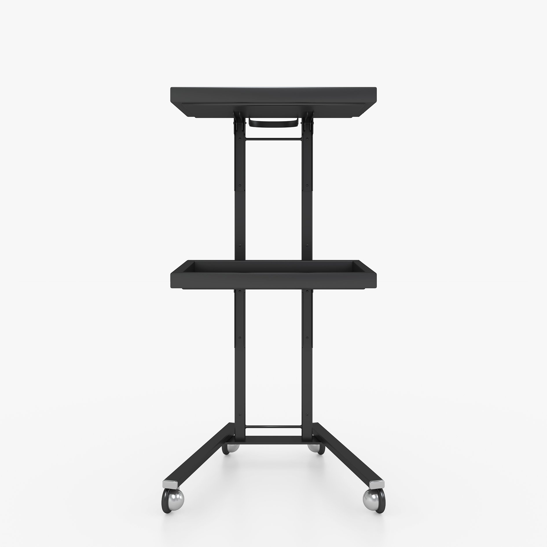 Hot sell barber shop 4 wheel design steel black stand mobile beauty spa push hand trolley cart for storage