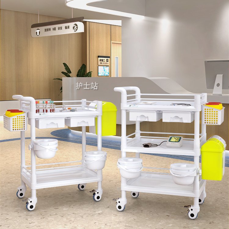 Factory wholesale new car High quality multi-functional care three layer storage silent universal wheel drawer trolley