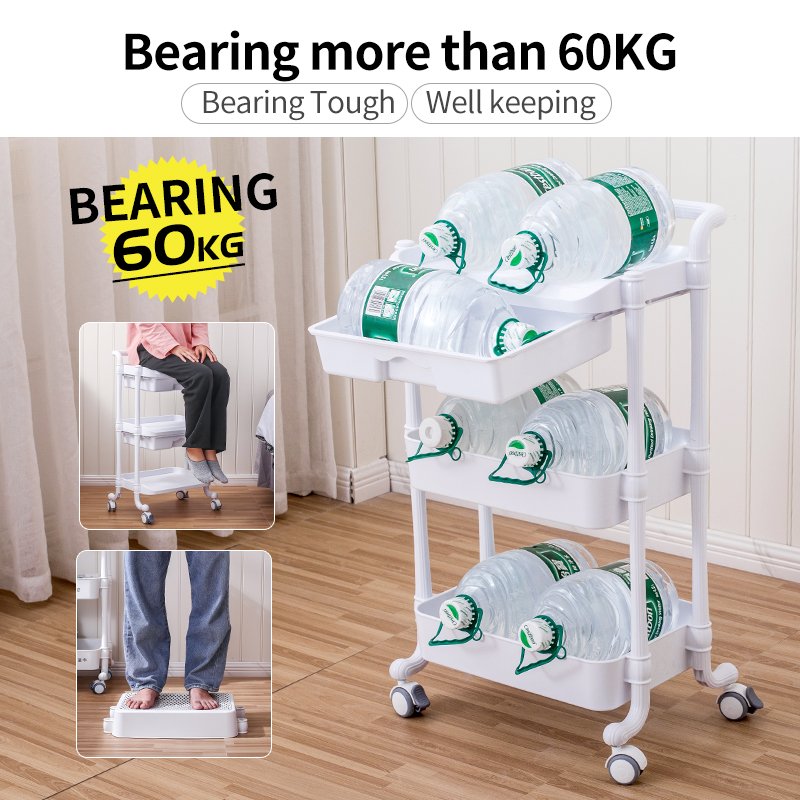 Factory wholesale new car High quality multi-functional care three layer storage silent universal wheel drawer trolley