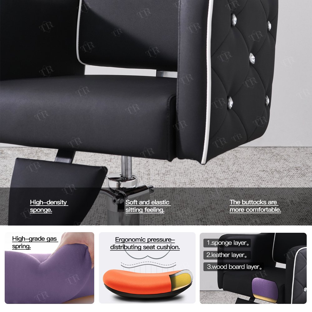 Turri Luxury Barber Chair Custom Hairdressing Chair Hydraulic Pump Memory Foam Salon Chair Furniture