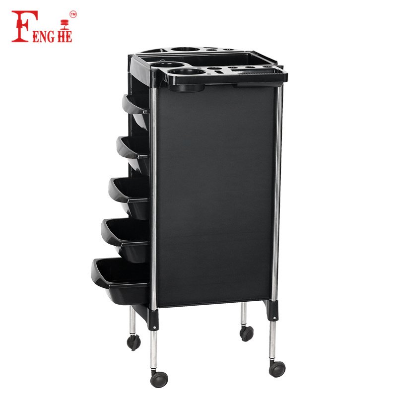 high quality black pp hair salon trolley for salon barber furnation