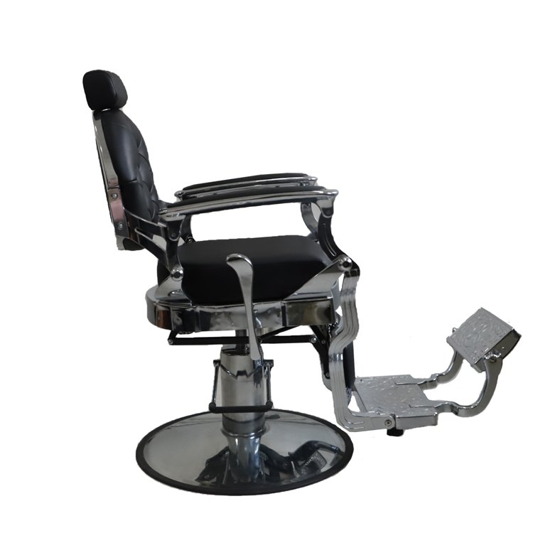 Luxury high quality classic retro barber chair aluminum alloy frame customizable leather