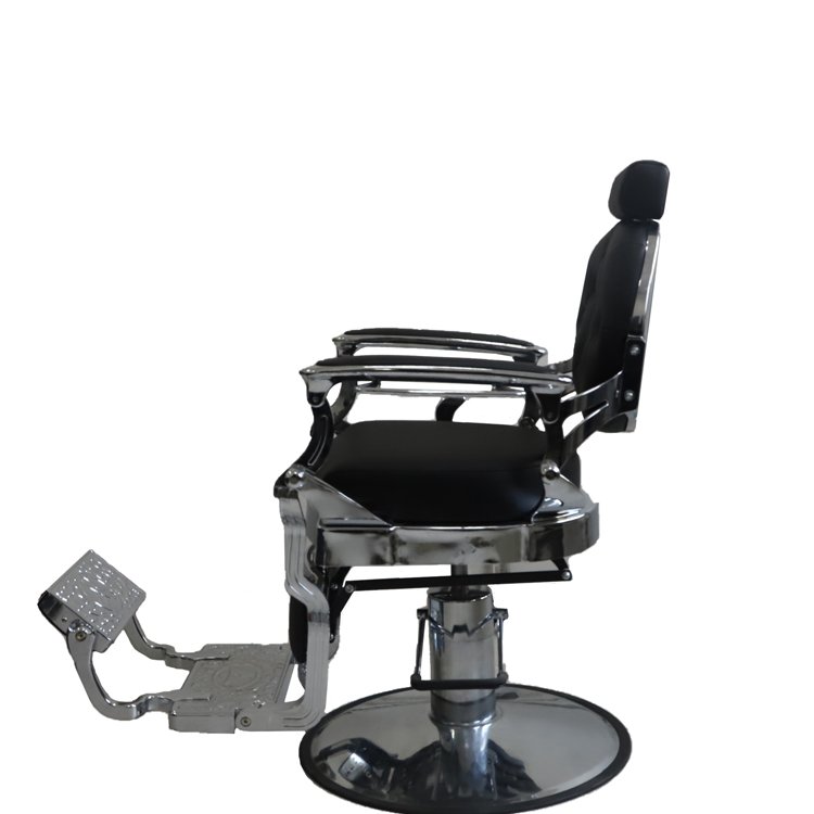 Luxury high quality classic retro barber chair aluminum alloy frame customizable leather