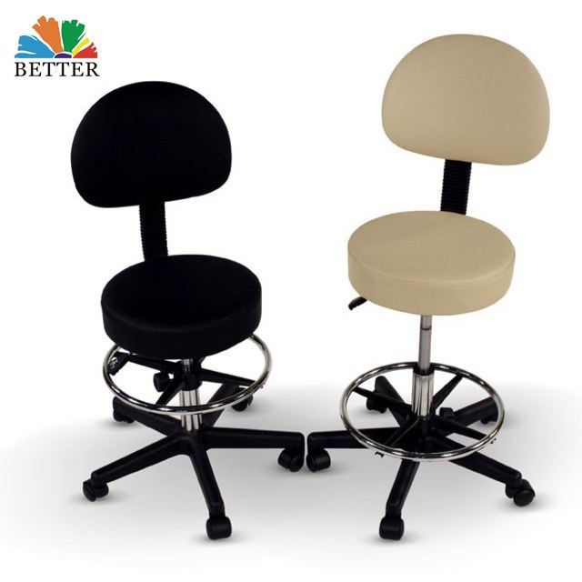 Better Rolling Beauty Salon Stool Round Ergonomic Tattoo Stool Chair For Salon With Wheels