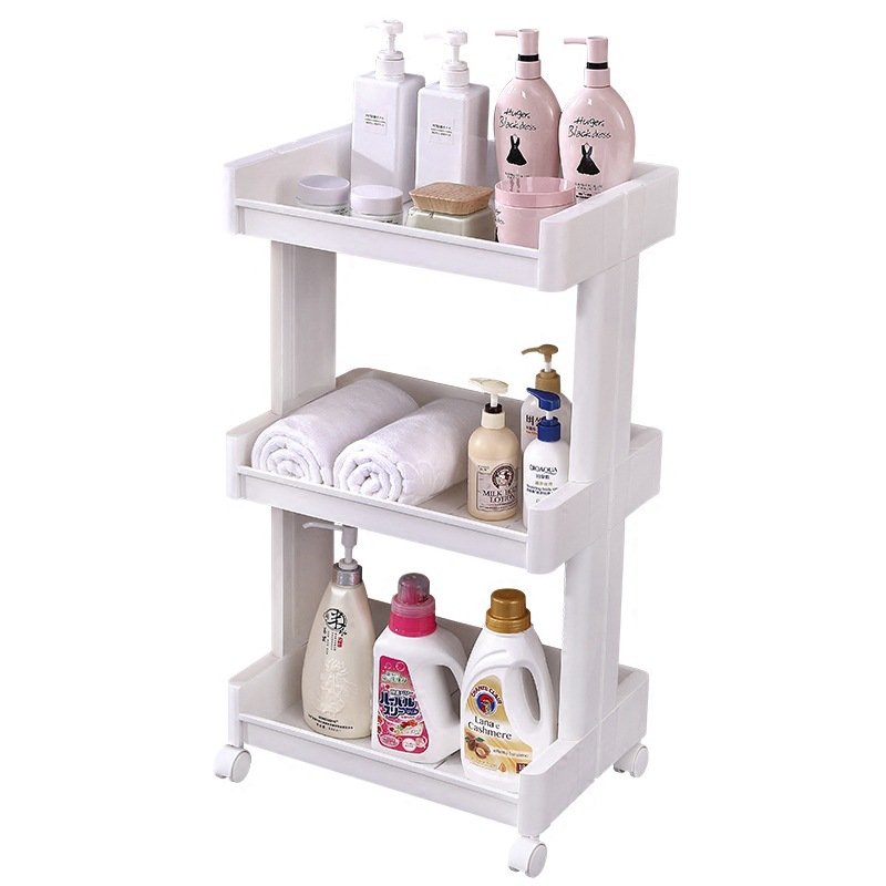 Multifunction 3 Tier Layer Beauty Salon Plastic Trolley Cart Spa Kitchen Lash Rolling Storage Cart with Wheels