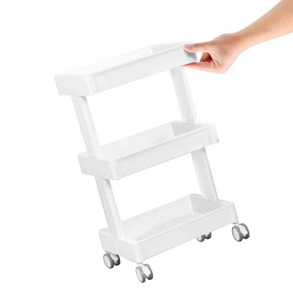Multifunction 3 Tier Layer Beauty Salon Plastic Trolley Cart Spa Kitchen Lash Rolling Storage Cart with Wheels