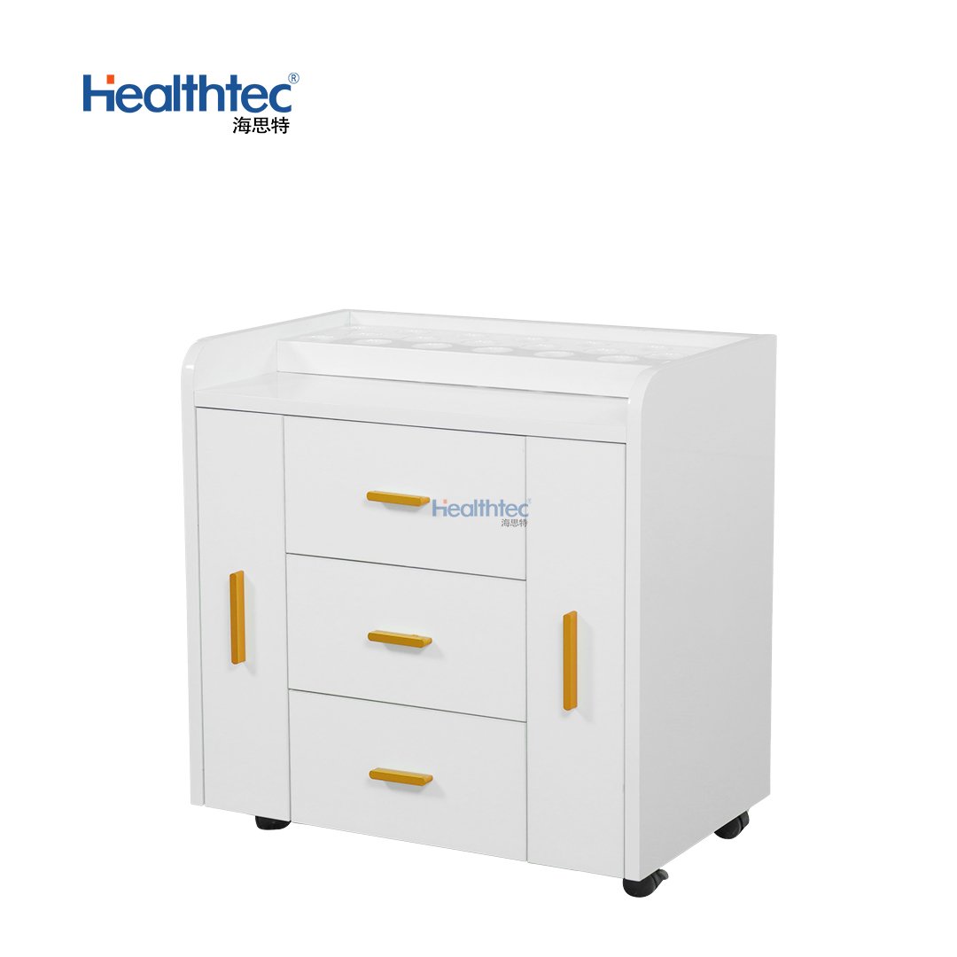 White Removable Pedicure Nail Side Cabinet Manicure Stool Trolley Salon Makeup Spa Storage With Shelves