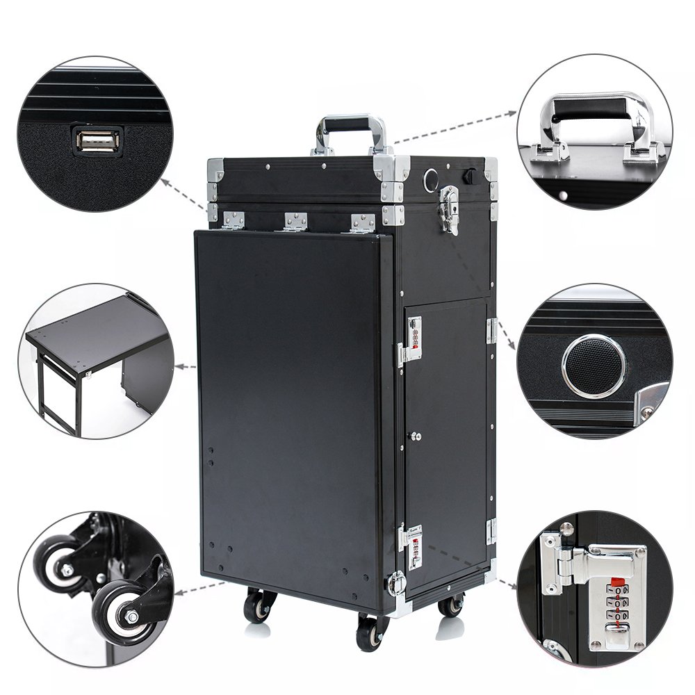 Latest Version Of Nail Beauty Station With LED and Lights Salon Table Nail Polish Trolley