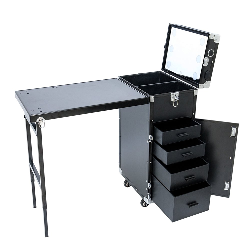 Latest Version Of Nail Beauty Station With LED and Lights Salon Table Nail Polish Trolley
