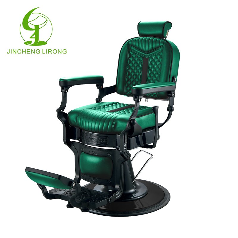 JINCHENG Handrail Hair Salon Chair Hairdressing Chair Black Beauty Barber Chair Heavy Duty Aluminum Synthetic Leather Modern