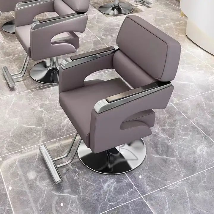 Modern Classic Durable European Beauty Hair Cutting Simple Elegant Pu Leather Portable Barber Chairs For Hair Salon