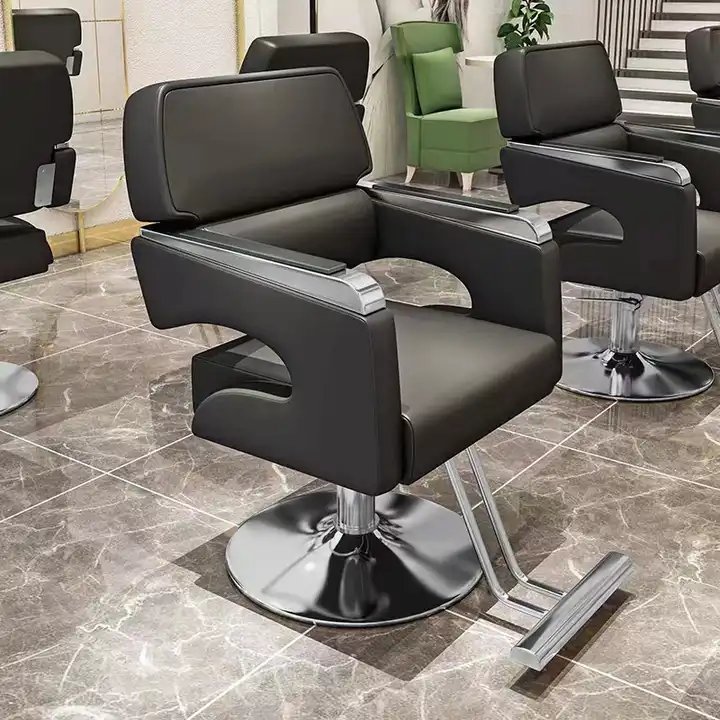 Modern Classic Durable European Beauty Hair Cutting Simple Elegant Pu Leather Portable Barber Chairs For Hair Salon