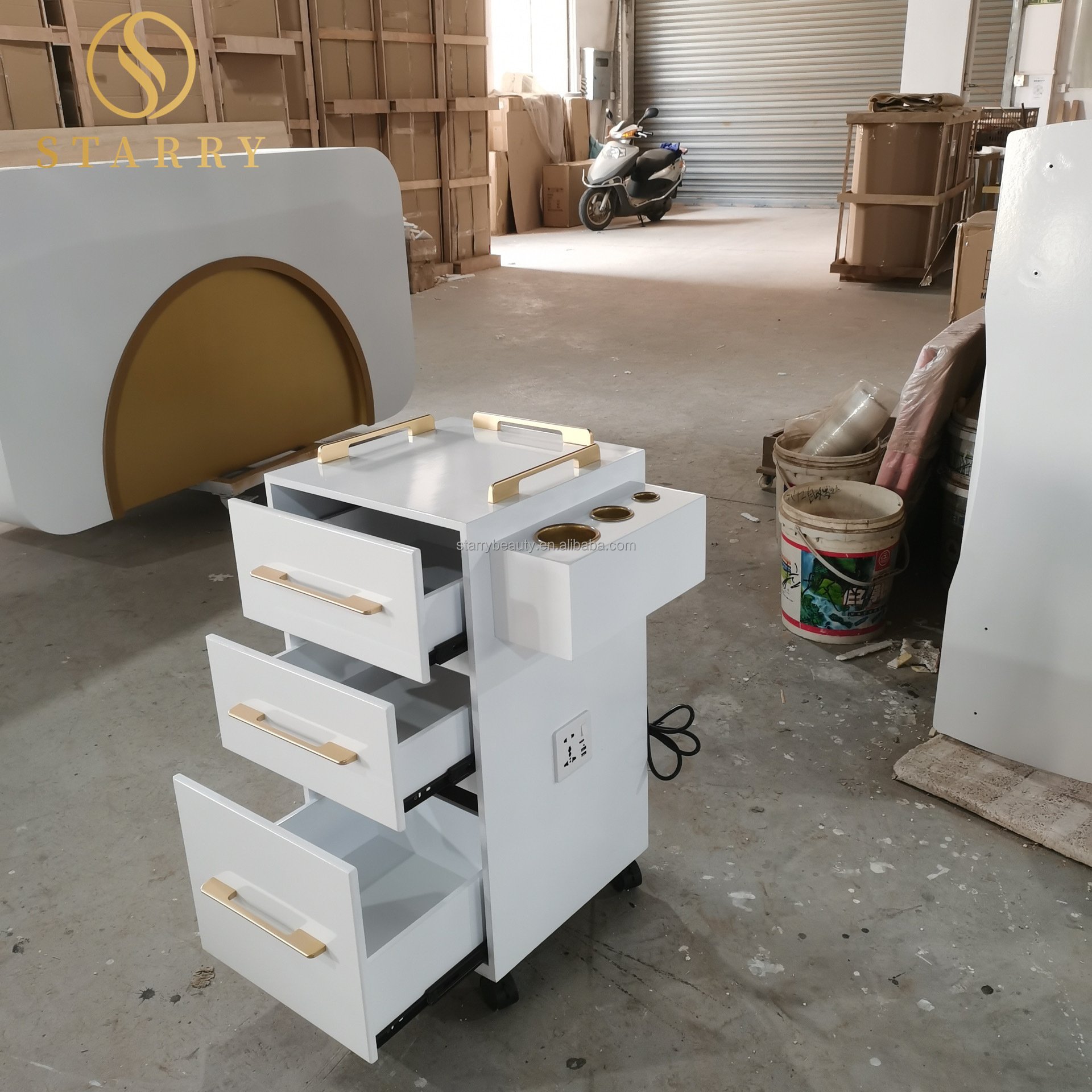 Hairdressing pedicure trolley for salon plastic hair salon trolley cart rolling cart trolley