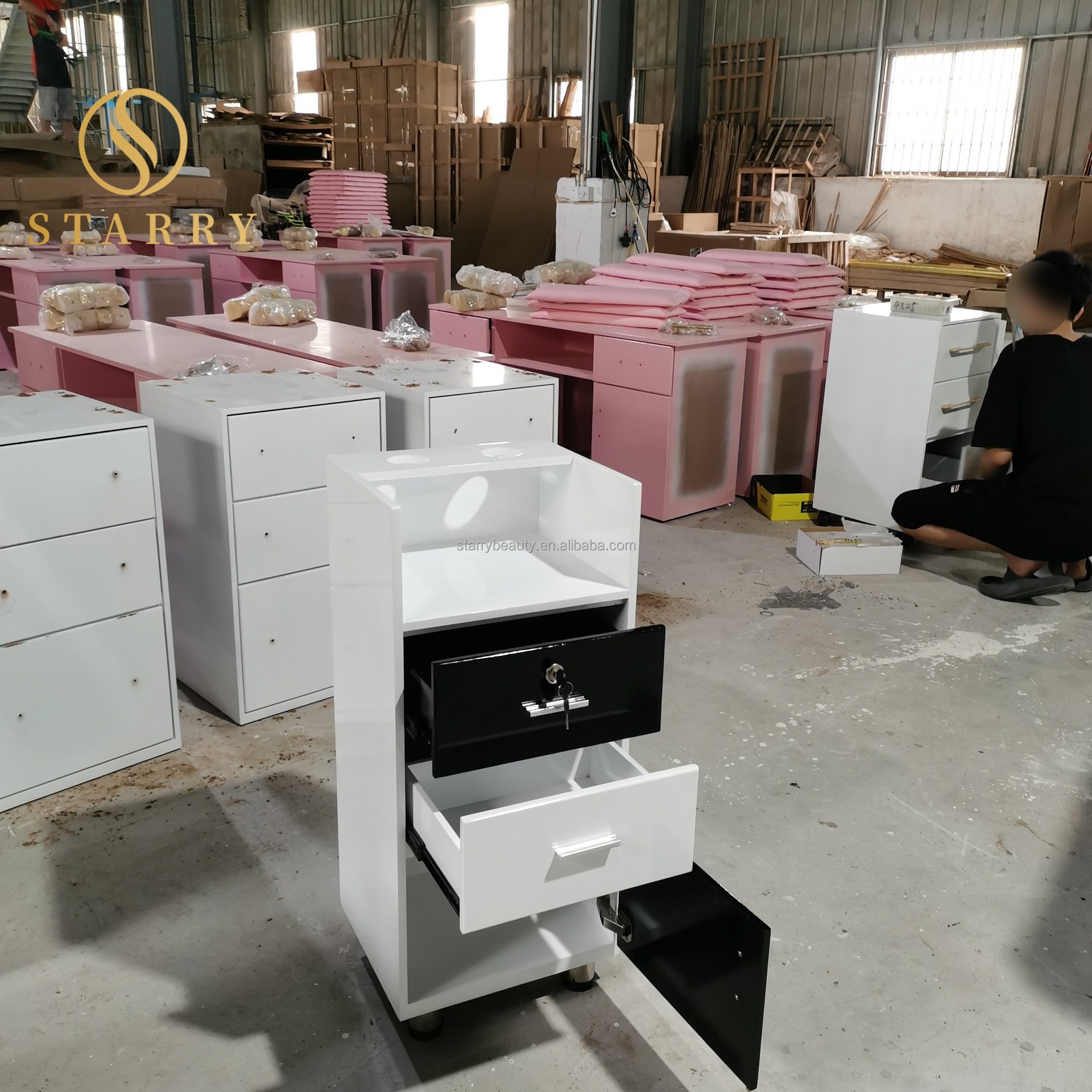 Hairdressing pedicure trolley for salon plastic hair salon trolley cart rolling cart trolley