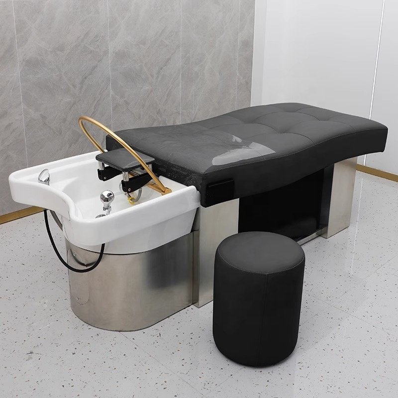 Hair Washing Massage Bed With Steam Spa Head Water Therapy Head Spa Bed With Salon Shampoo Basin