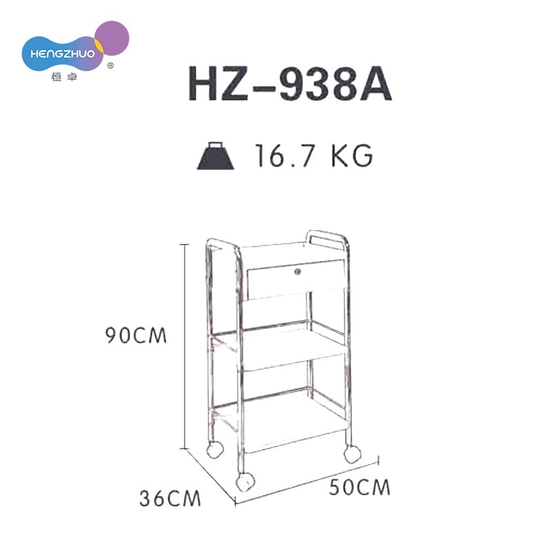 Wood Spa Beauty Salon Trolley Cart Outlets Beauty Stool Customized 2-Level Stainless